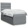 vidaXL Cama com molas/colchão 90x200 cm tecido cinza-claro