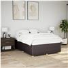 vidaXL Estrutura de cama sem colchão 140x200 cm tecido castanho-escuro