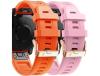 Pack 2X Bracelete Silicone Fecho Metal para Garmin Fenix 6S Laranja e Rosa ANTIIMPACTO!