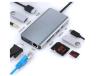 Monitor de Estação de Acoplamento para Laptop Usb C Adaptador Multiporta de Hub Tipo C 9 em 1 com Hdmi Vga Pd Ethernet Leitor de Cartão