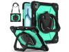 Capa ZRUXE para Ipad Air 13 2024 Contraste Cor Robô Silicone Híbrido Pc Tablet Case Preto Menta Verde