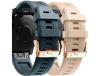 Pack 2X Bracelete Silicone Fecho Metal para Garmin Fenix 8 47Mm Amoled Azul Escuro e Damasco ANTIIMPACTO!