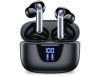 Fones de Ouvido Sem Fio Verdadeiros Cw39 Bluetooth 5.3 Bateria de 76H Tela Led Ipx7 À Prova DÁgua Preto YEMAESRE